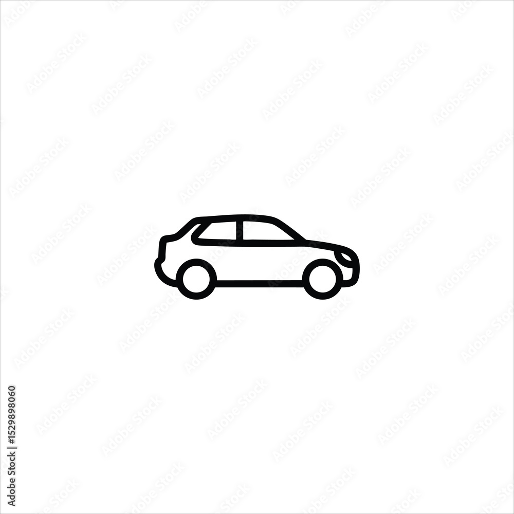 Car Profile Line Art Icon Car Profile Line Art Icon