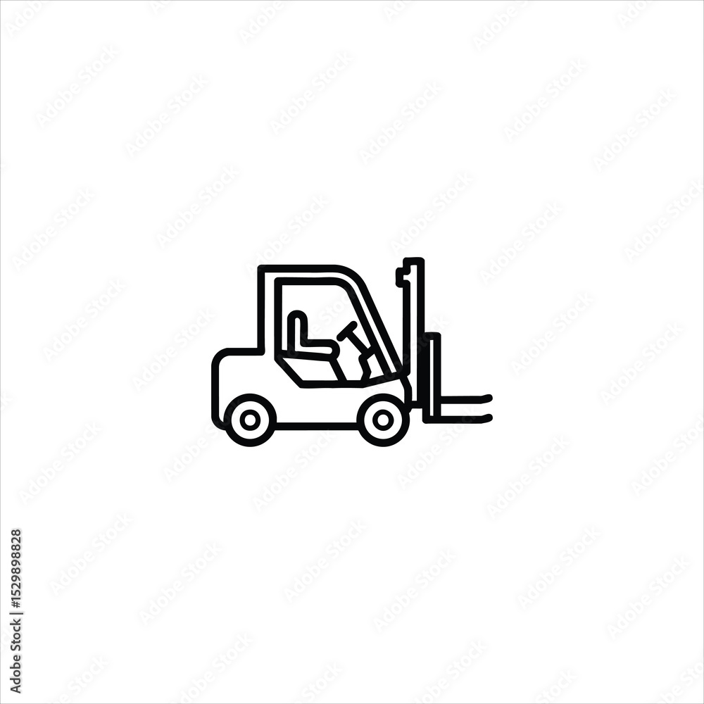 Forklift Side Profile Line Icon Forklift Side Profile Line Icon