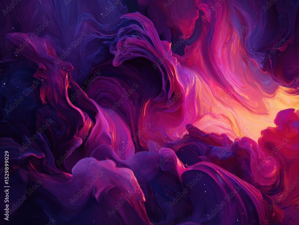 Obraz premium Vibrant, swirling hues blend in an abstract design.