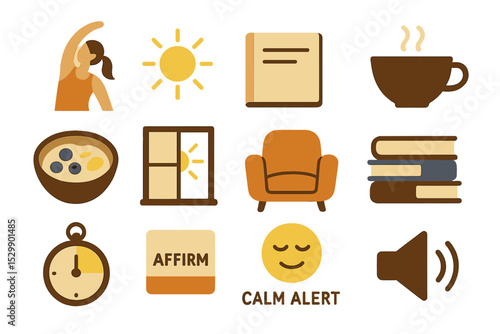 Cozy morning routine essentials: relaxation, reading, meditation, and comfort