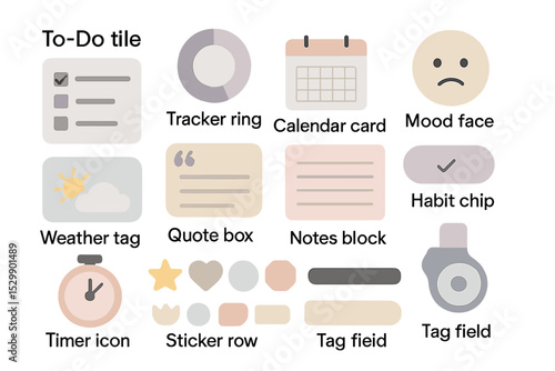 Digital interface elements for task management and mood tracking