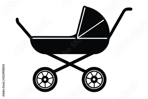 baby stroller vector icon