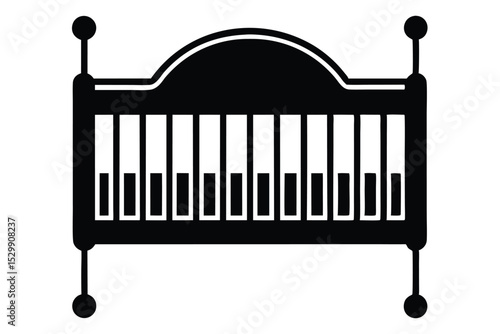 baby cot vector icon 