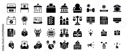 Election and Voting Glyph Icons: A Comprehensive Set