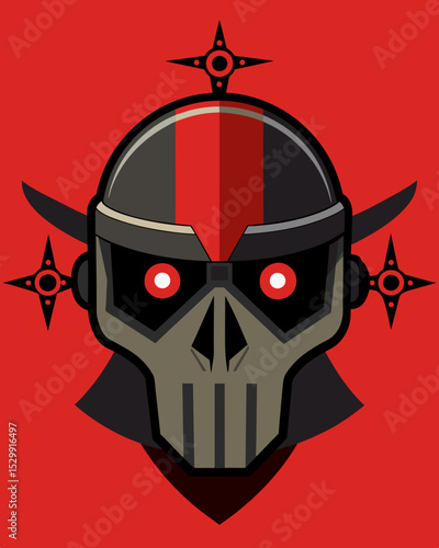 The helmet had become a symbol of fear capable of turning individuals into mindless drones for its controlling purposes.. Vector illustration