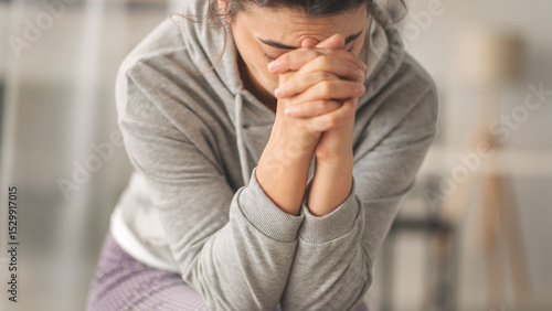 Φωτογραφία Sad young woman dealing with loss and psychological trauma