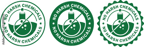 No Harsh Chemicals Badge Template Illustration, Safe & Eco-Friendly Label