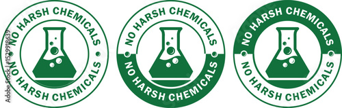 No Harsh Chemicals Badge Template Illustration, Safe & Eco-Friendly Label