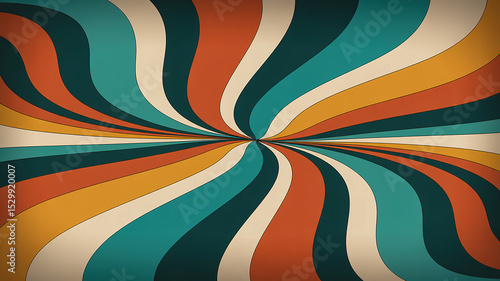 Wallpaper Mural 1970s Psychedelic Wavy Stripe Pattern in Retro Colors Torontodigital.ca