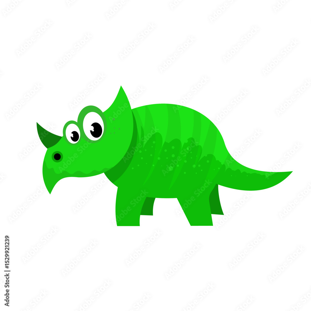 Obraz premium Cute triceratops - vector illustration