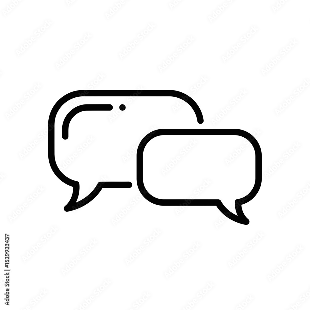 Fototapeta premium Conversation Bubbles Outline Vector Illustration