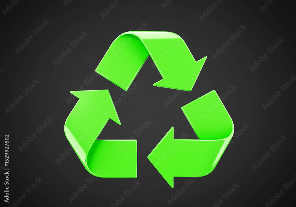 Obraz premium Green Recycling Symbol Eco-Friendly Sustainable Resources and Environmental Conservation