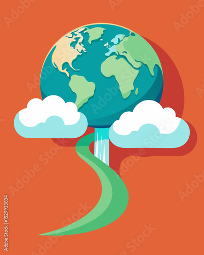 The edges of the cloud seem to stretch out endlessly consuming their entire world.. Vector illustration