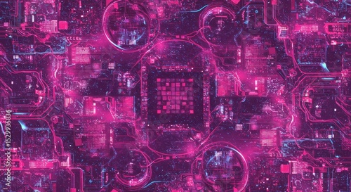 Abstract Digital Background of Geometric Shapes with Vibrant Purple Texture