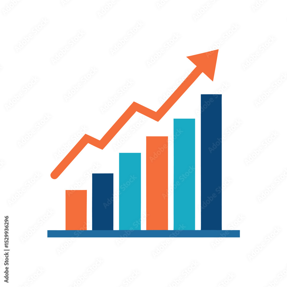 Leading to Success: Growing Chart Symbolizes Business Leading to Success: Growing Chart Symbolizes Business