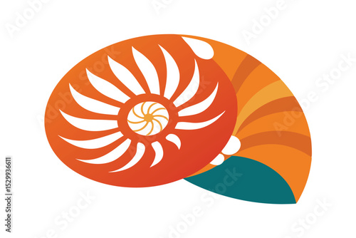 Elegant Nautilus Shell Vector Illustration 
