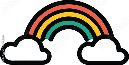 clouds rainbow silhouette