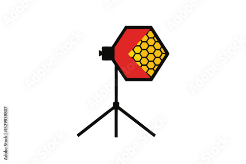 Studio Strobe with Honeycomb Grid Isolated 