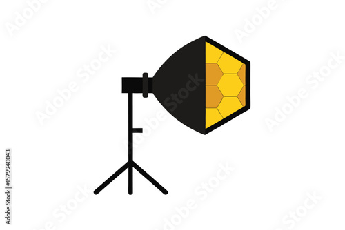 Studio Strobe with Honeycomb Grid Isolated 