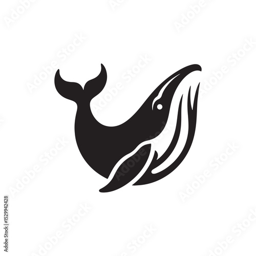 Majestic Humpback Whale Vector Silhouette – Ocean Giant Outline Design for Marine Life Art, Nautical Decor, Sea Animal Clipart, SVG for Crafts and Projects
