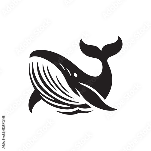 Majestic Humpback Whale Vector Silhouette – Ocean Giant Outline Design for Marine Life Art, Nautical Decor, Sea Animal Clipart, SVG for Crafts and Projects
