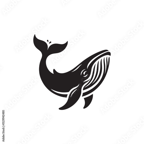 Majestic Humpback Whale Vector Silhouette – Ocean Giant Outline Design for Marine Life Art, Nautical Decor, Sea Animal Clipart, SVG for Crafts and Projects
