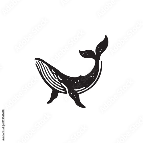 Majestic Humpback Whale Vector Silhouette – Ocean Giant Outline Design for Marine Life Art, Nautical Decor, Sea Animal Clipart, SVG for Crafts and Projects
