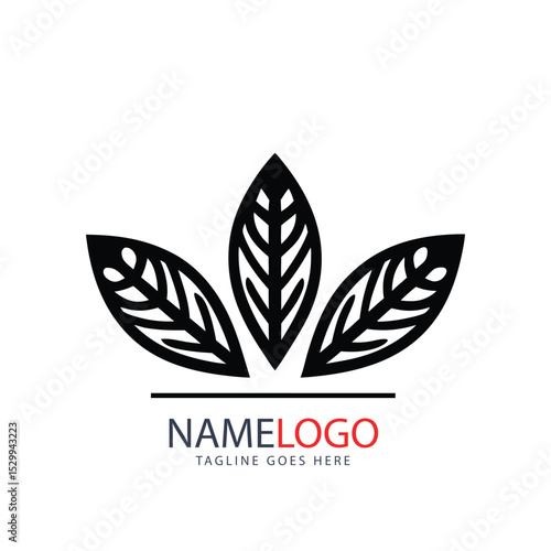 Green abstract leaf vector logo icon illustration symbol design
