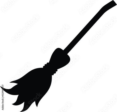 halloween witch broom silhouette