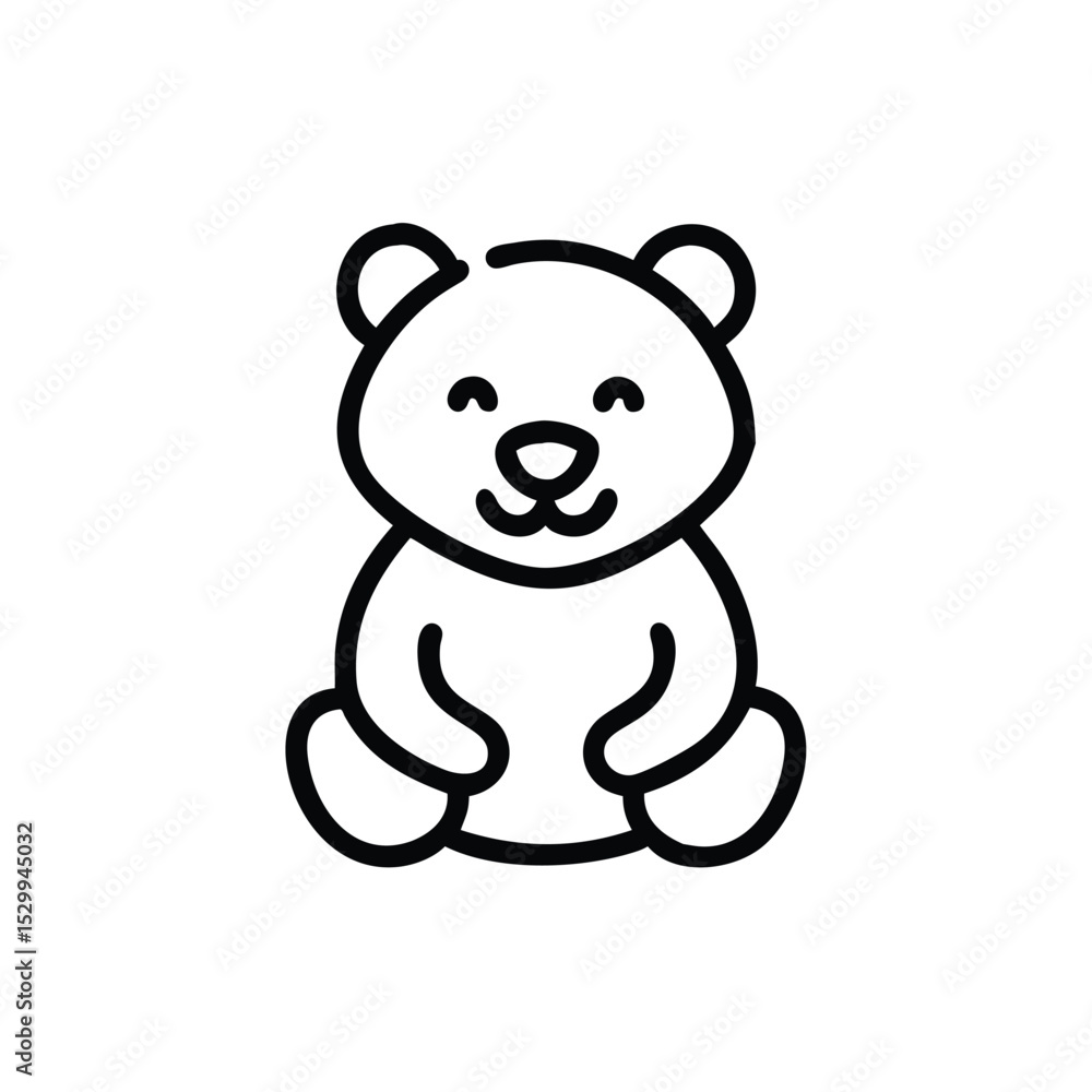 Fototapeta premium friendly bear cub soft style vector illustration
