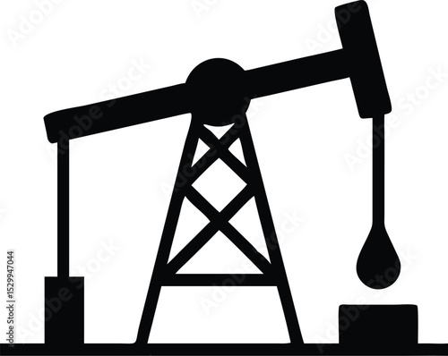 oil pump jack silhouette 