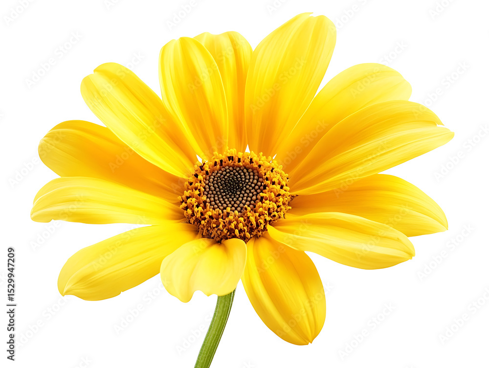 Obraz premium Bright yellow daisy flower isolated on transparent background