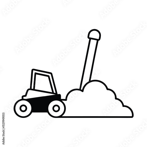 soil compactor art on white background