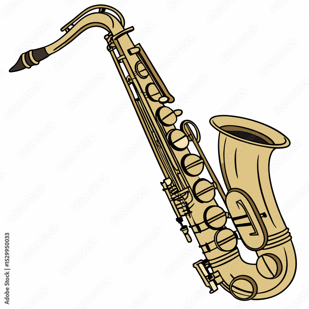 saxophone isolated on white background