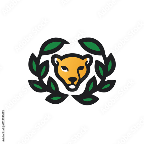 leopard camouflaged in foliage vector illustration