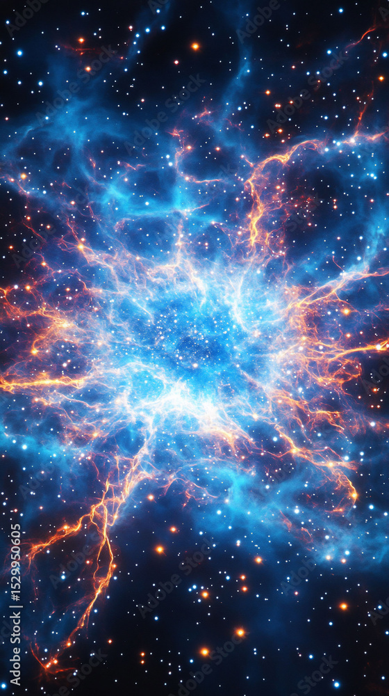 Fototapeta premium Cosmic Nebula Energy: Vibrant Space Art