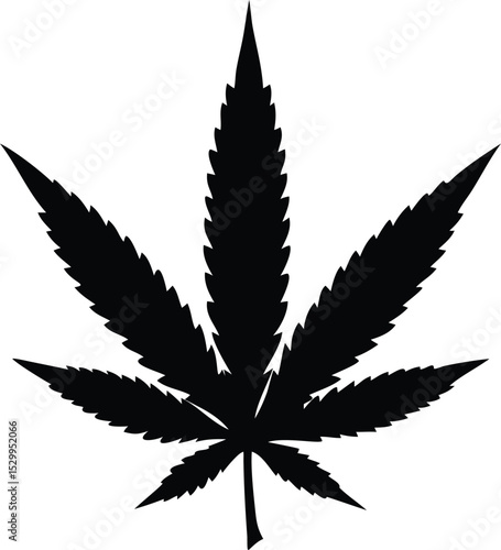 silhouette of a cannabis leaf
