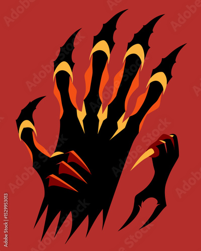 The fingers felt like sharp claws digging deep into their psyche and molding it to their will.. Vector illustration