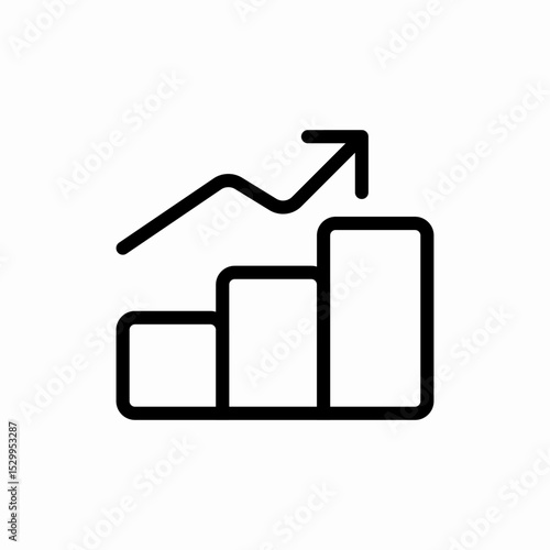 upward trend chart icon vector sign
