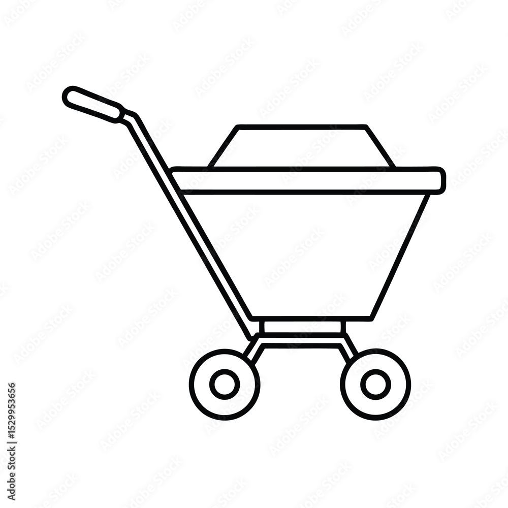fertilizer spreader line art on white background fertilizer spreader line art on white background