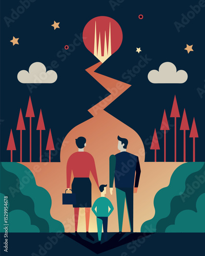 The echoes seemed to follow them wherever they went a constant reminder of all their faults and mistakes.. Vector illustration
