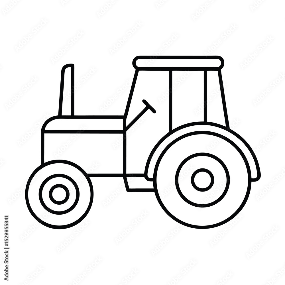 articulated tractor line art on white background articulated tractor line art on white background