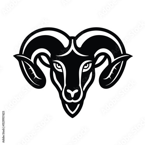 Vintage Ram Design with Strong Arched Form vector illustration