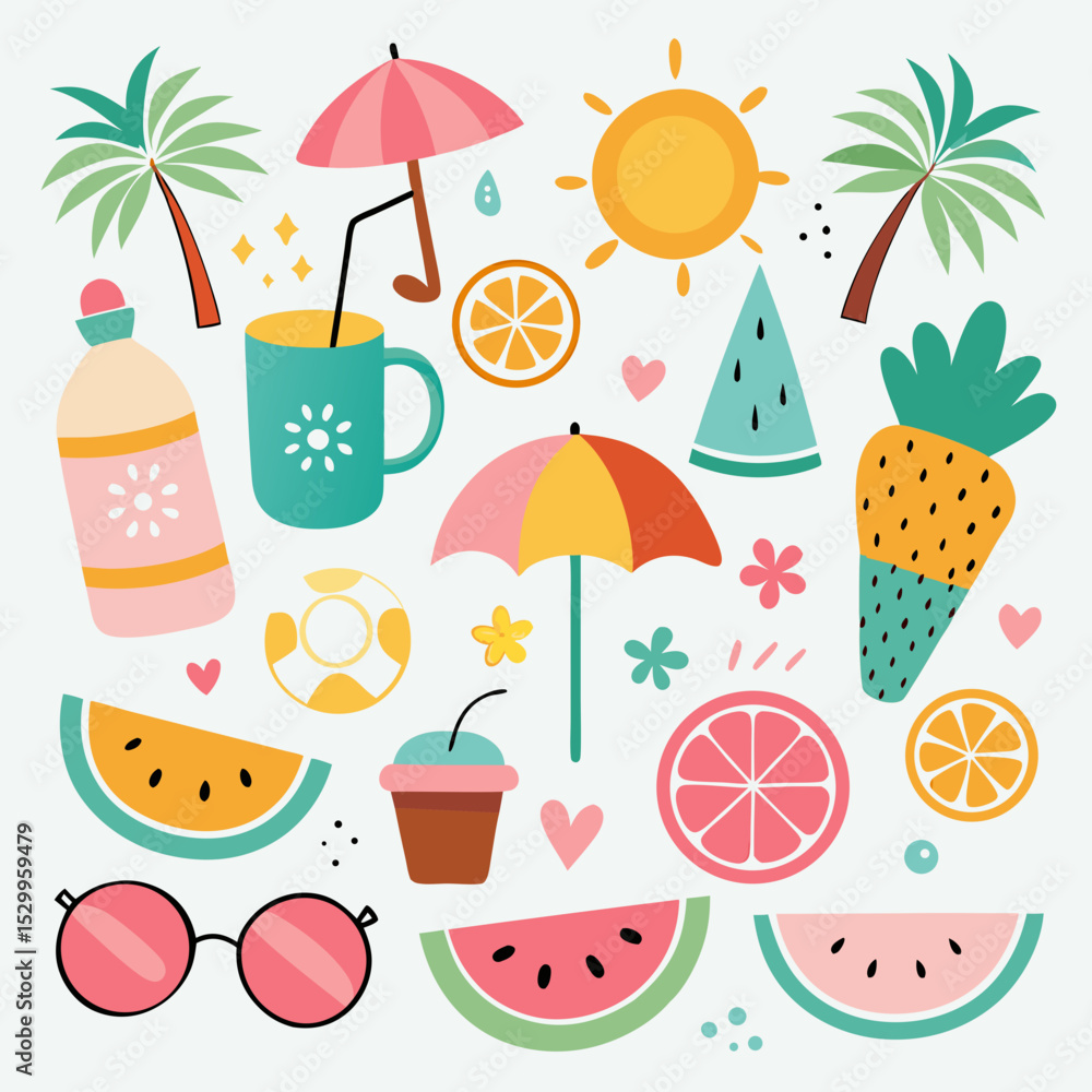 Fototapeta premium summer seamless pattern
