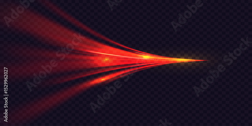 Red light trails, speed of light effect.Light movement effect for banners.Vector illustration.EPS 10.
