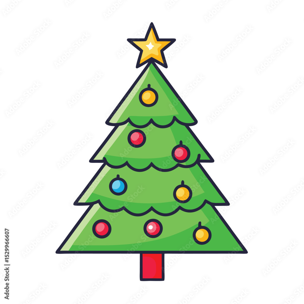 Obraz premium christmas tree vector illustration