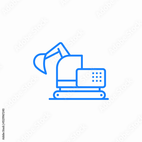 excavator farming icon sign vector