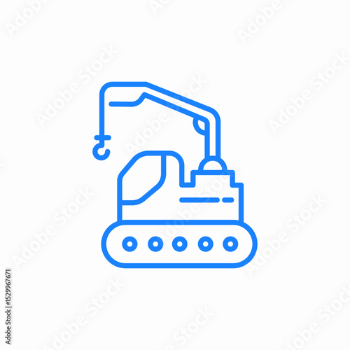 hook excavator icon sign vector