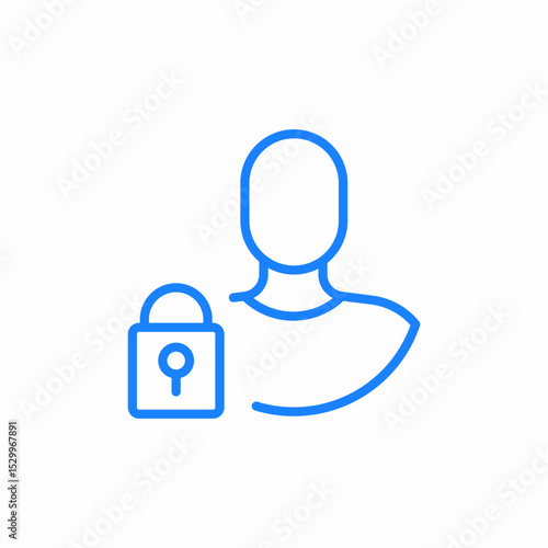 locked user icon sign vector