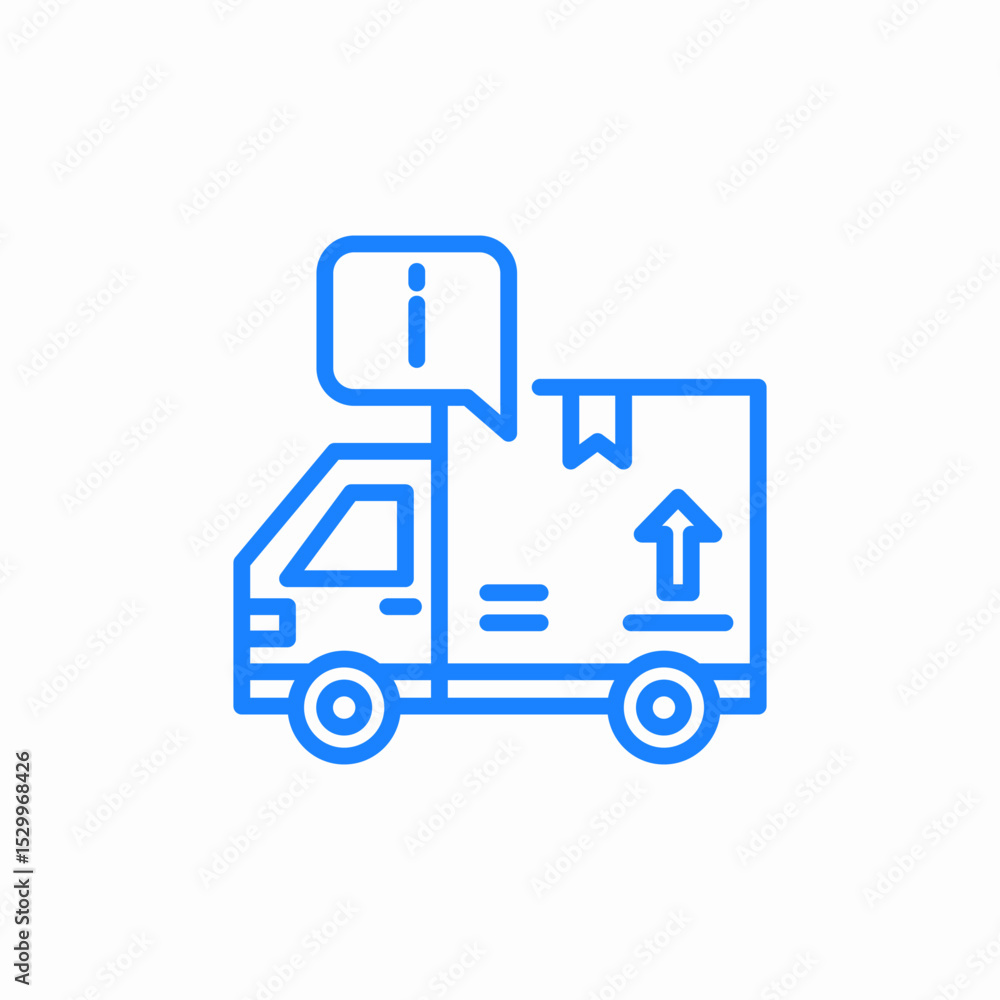 Fototapeta premium parcel delivery truck icon sign vector